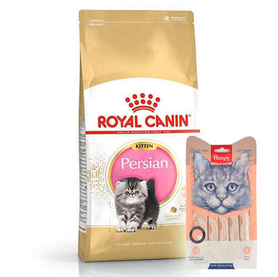 Royal Canin Kitten Persian Yavru İran Irk Maması 2 Kg + Wanpy Creamy Treat 5x14 Gr