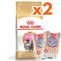 Royal Canin - Royal Canin Kitten Persian Yavru İran Irk Maması 2 Kg x 2 Adet + 2 Adet Wanpy Creamy Treat 5x14 Gr