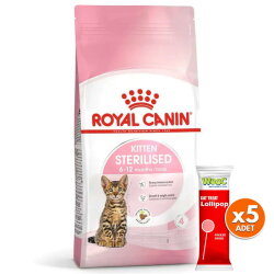 Royal Canin Kitten Sterilised Kısırlaştırılmış Yavru Kedi Maması 2 Kg + 5 Adet Wooc Lolipop Ödül - Royal Canin