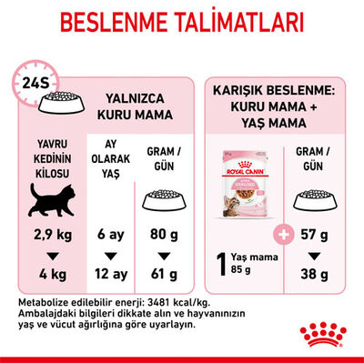 Royal Canin Kitten Sterilised Kısırlaştırılmış Yavru Kedi Maması 2 Kg + Temizlik Mendili - 9