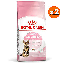 Royal Canin Kitten Sterilised Kısırlaştırılmış Yavru Kedi Maması 2 Kg x 2 Adet + 10 Adet Wooc Lolipop Ödül - 2