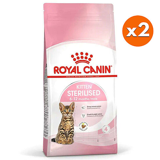 Royal Canin Kitten Sterilised Kısırlaştırılmış Yavru Kedi Maması 2 Kg x 2 Adet + 10 Adet Wooc Lolipop Ödül - 2