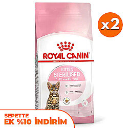 Royal Canin Kitten Sterilised Kısırlaştırılmış Yavru Kedi Maması 2 Kg x 2 Adet + Temizlik Mendili - Royal Canin