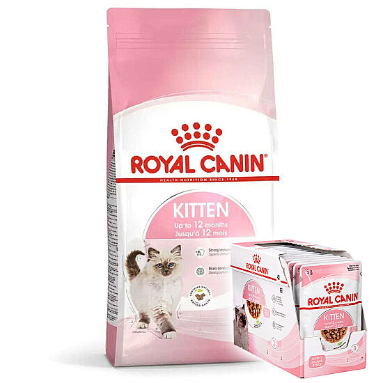 Royal Canin Kitten Yavru Kedi Maması 10 Kg + 12 Adet Royal Canin Yaş Mama - 1