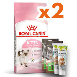 Royal Canin - Royal Canin Kitten Yavru Kedi Maması 10 Kg x 2 Adet + 2 Adet Crocus Cream 4x15 Gr + Garden Mix Paste