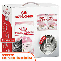 Royal Canin Kitten Yavru Kedi Maması 2 Kg + 6 Adet Kitten 85 Gr Yaş Mama + Çelik Mama Kabı - Royal Canin