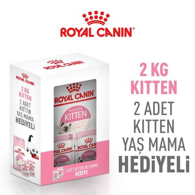 Royal Canin BOX Kitten Yavru Kedi Maması 2 Kg + 2 Adet Royal Canin Kitten 85 Gr Yaş Mama
