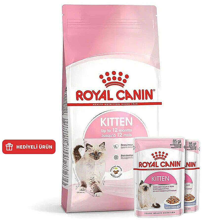 Royal Canin Kitten Yavru Kedi Maması 2 Kg + 2 Adet Royal Canin Yaş Mama