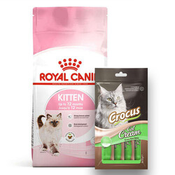 Royal Canin - Royal Canin Kitten Yavru Kedi Maması 4 Kg + Crocus Cream Ödül 4x15 Gr