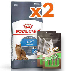 Royal Canin - Royal Canin Light Weight Düşük Kalorili Kedi Maması 1,5 Kg x 2 Adet + 2 Adet Crocus Cream Ödül 4x15 Gr
