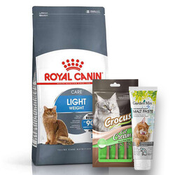 Royal Canin - Royal Canin Light Weight Düşük Kalorili Kedi Maması 8 Kg + Crocus Cream 4x15 Gr + Garden Mix Paste