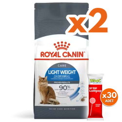 Royal Canin Light Weight Düşük Kalorili Kedi Maması 8 Kg x 2 Adet + 30 Adet Wooc Lolipop Ödül - Royal Canin