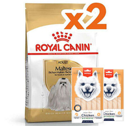 Royal Canin - Royal Canin Maltese Bichon Maltais Köpek Maması 1,5 Kg x 2 Adet + 2 Adet Wanpy Creamy Treat 5x14 Gr