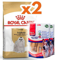 Royal Canin - Royal Canin Maltese Bichon Maltais Köpek Maması 1,5 Kg x 2 Adet + 2 Adet Esca Food Köpek Ödülü