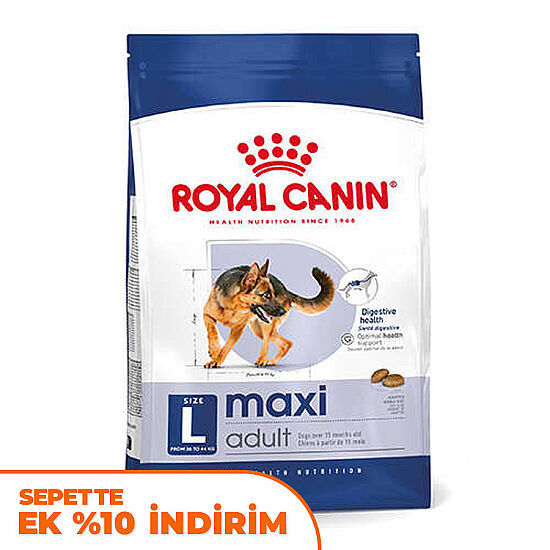 Royal Canin Maxi Adult Büyük Irk Köpek Maması 15 Kg + Temizlik Mendili - 1
