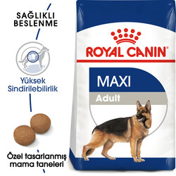 Royal Canin Maxi Adult Büyük Irk Köpek Maması 15 Kg + 32OZ Çelik Derin Mama Kabı - Thumbnail