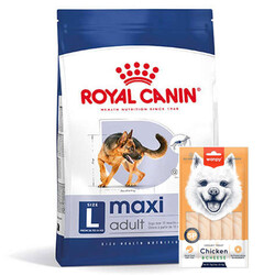 Royal Canin - Royal Canin Maxi Adult Büyük Irk Köpek Maması 15 Kg + Wanpy Creamy Treat 5x14 Gr