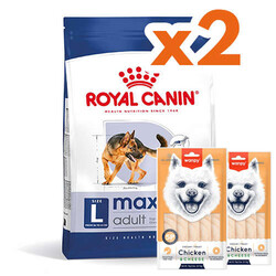 Royal Canin - Royal Canin Maxi Adult Büyük Irk Köpek Maması 15 Kg x 2 Adet + 2 Adet Wanpy Creamy Treat 5x14 Gr