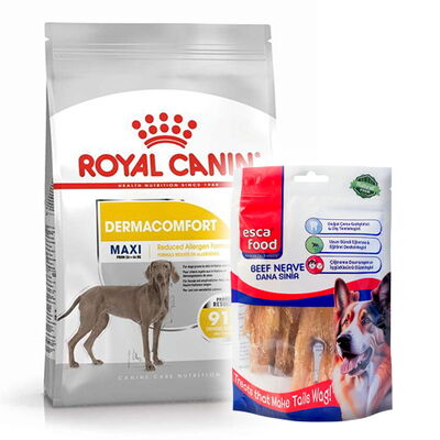 Royal Canin Maxi Dermacomfort Hassas Köpek Maması 12 Kg + Esca Food Köpek Ödülü