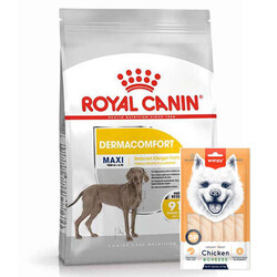 Royal Canin - Royal Canin Maxi Dermacomfort Hassas Köpek Maması 12 Kg + Wanpy Creamy Treat 5x14 Gr