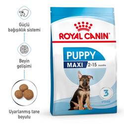 Royal Canin Maxi Puppy Büyük Irk Yavru Köpek Maması 15 Kg + 4 Adet Temizlik Mendili - Thumbnail
