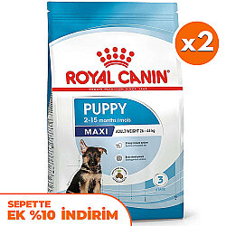 Royal Canin Maxi Puppy Büyük Irk Yavru Köpek Maması 15 Kg x 2 Adet + Temizlik Mendili - Royal Canin