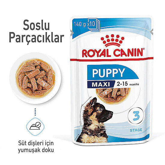 Royal Canin Maxi Puppy Gravy Köpek Yaş Maması 140 Gr x 5 Adet - 4