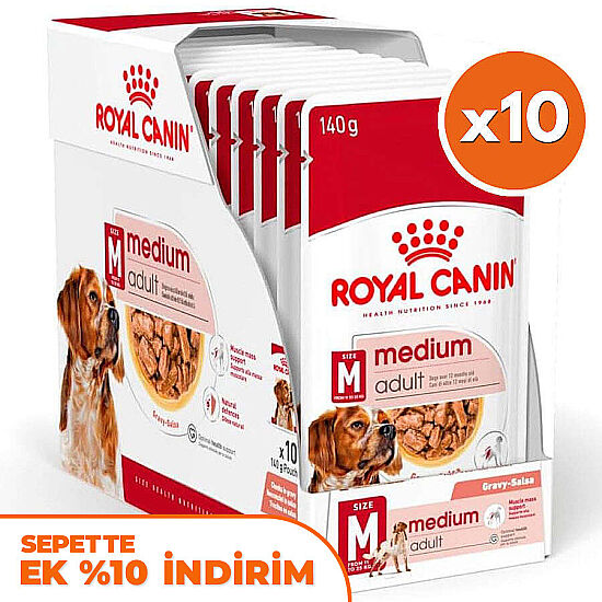 Royal Canin Medium Adult Gravy Köpek Yaş Maması 140 Gr x 10 Adet - 1
