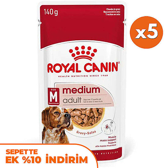 Royal Canin Medium Adult Gravy Köpek Yaş Maması 140 Gr x 5 Adet - 1
