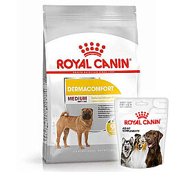 Royal Canin Medium Dermacomfort Deri Sağlığı Köpek Maması 12 Kg + 3 Adet Royal Canin Köpek Ödülü - Royal Canin