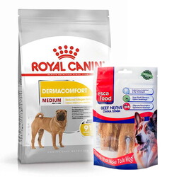 Royal Canin - Royal Canin Medium Dermacomfort Deri Sağlığı Köpek Maması 12 Kg + Esca Food Köpek Ödülü