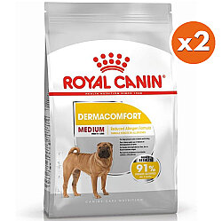 Royal Canin Medium Dermacomfort Deri Sağlığı Köpek Maması 12 Kg x 2 Adet + Temizlik Mendili - Royal Canin