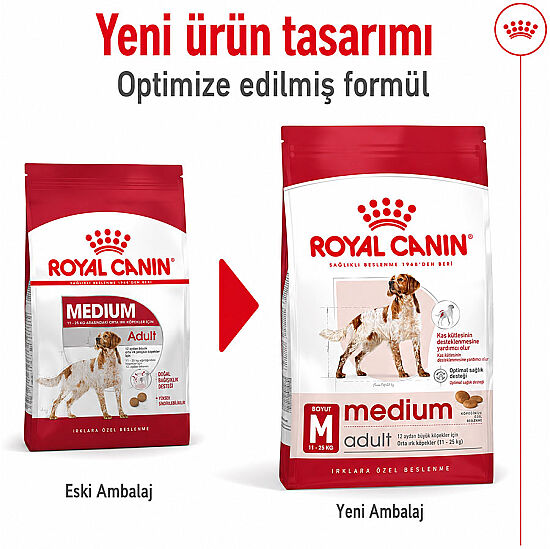 Royal Canin Medium Orta Irk Köpek Maması 15 Kg x 2 Adet + Temizlik Mendili - 4