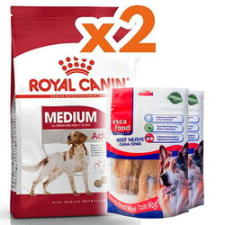 Royal Canin - Royal Canin Medium Orta Irk Köpek Maması 15 Kg x 2 Adet + 2 Adet Esca Food Köpek Ödülü