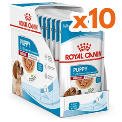 Royal Canin - Royal Canin Medium Puppy Gravy Köpek Yaş Maması 140 Gr x 10 Adet