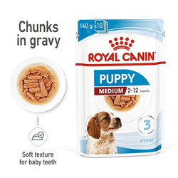 Royal Canin Medium Puppy Gravy Köpek Yaş Maması 140 Gr x 10 Adet - Thumbnail