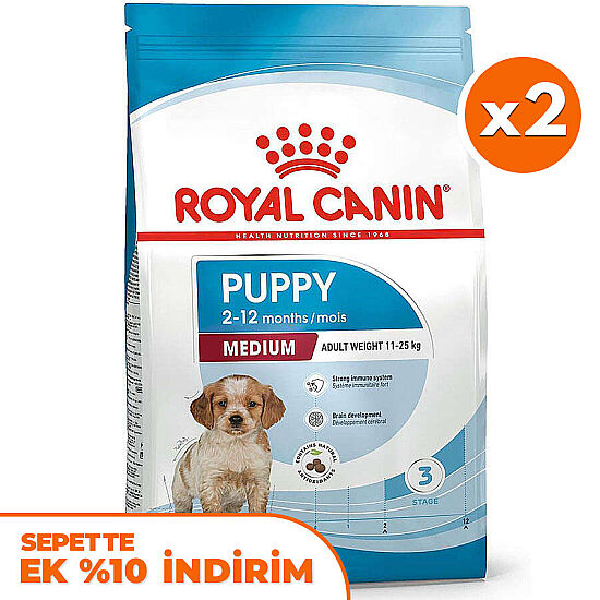 Royal Canin Medium Puppy Orta Irk Yavru Köpek Maması 15 Kg x 2 Adet + Temizlik Mendili - 1