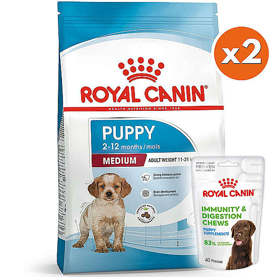 Royal Canin Medium Puppy Orta Irk Yavru Köpek Maması 15 Kg x 2 Adet + 6 Adet Royal Canin Yavru Köpek Ödülü - 1