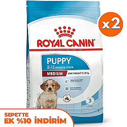 Royal Canin Medium Puppy Orta Irk Yavru Köpek Maması 4 Kg x 2 Adet + Temizlik Mendili - Royal Canin