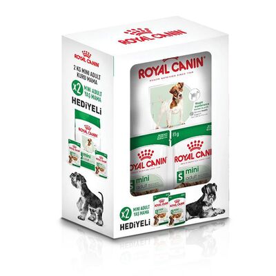 Royal Canin BOX Mini Adult Küçük Irk Köpek Maması 2 Kg + 2 Adet Royal Canin Yaş Mama