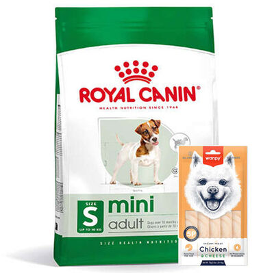 Royal Canin Mini Adult Küçük Irk Köpek Maması 8 Kg + Wanpy Creamy Treat 5x14 Gr