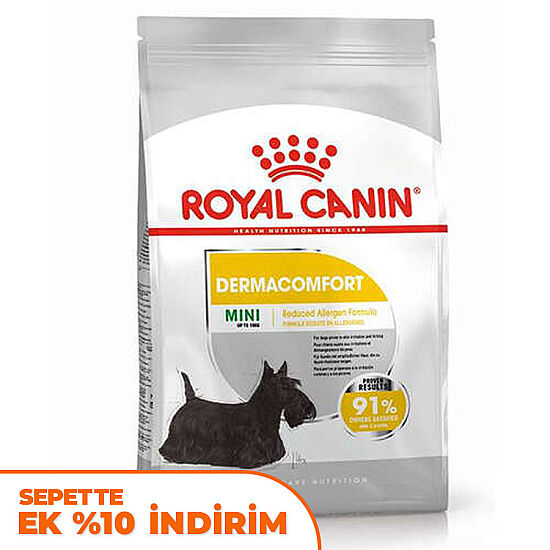 Royal Canin Mini Dermacomfort Küçük Irk Hassas Köpek Maması 3 Kg + Temizlik Mendili - 1