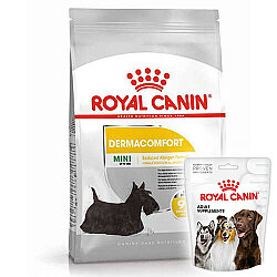 Royal Canin Mini Dermacomfort Küçük Irk Hassas Köpek Maması 3 Kg + Royal Canin Köpek Ödülü - Royal Canin
