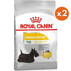 Royal Canin Mini Dermacomfort Küçük Irk Hassas Köpek Maması 3 Kg x 2 Adet + Temizlik Mendili - Royal Canin