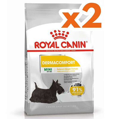 Royal Canin Mini Dermacomfort Küçük Irk Hassas Köpek Maması 3 Kg x 2 Adet + Temizlik Mendili