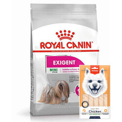 Royal Canin - Royal Canin Mini Exigent Küçük Irk Köpek Maması 3 Kg + Wanpy Creamy Treat 5x14 Gr