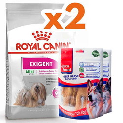 Royal Canin - Royal Canin Mini Exigent Küçük Irk Köpek Maması 3 Kg x 2 Adet + 2 Adet Esca Food Köpek Ödülü
