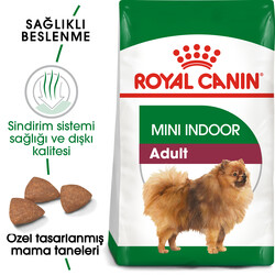 Royal Canin Mini Indoor Adult Yetişkin Köpek Maması 1,5 Kg + Temizlik Mendili - Thumbnail