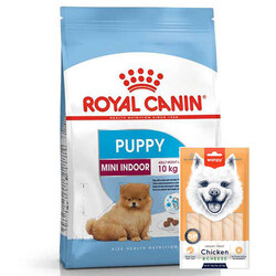 Royal Canin - Royal Canin Mini Indoor Puppy Yavru Köpek Maması 1,5 Kg + Wanpy Creamy Treat 5x14 Gr