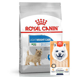Royal Canin - Royal Canin Mini Light Küçük Irk Diyet Köpek Maması 3 Kg + Wanpy Creamy Treat 5x14 Gr